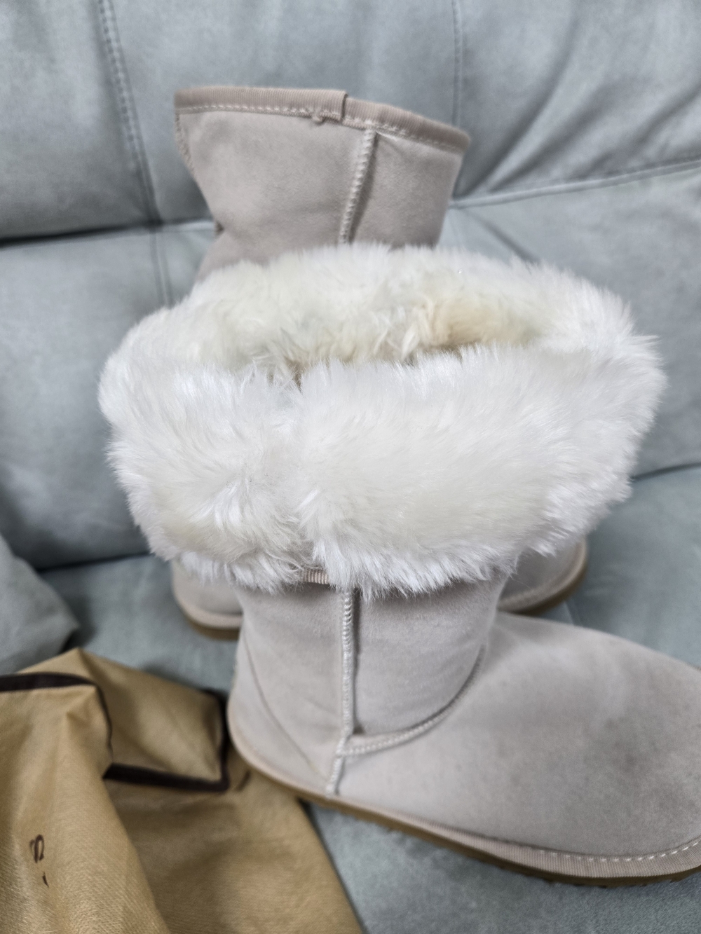 UGG Classic Plush Cuff Boots - Cream